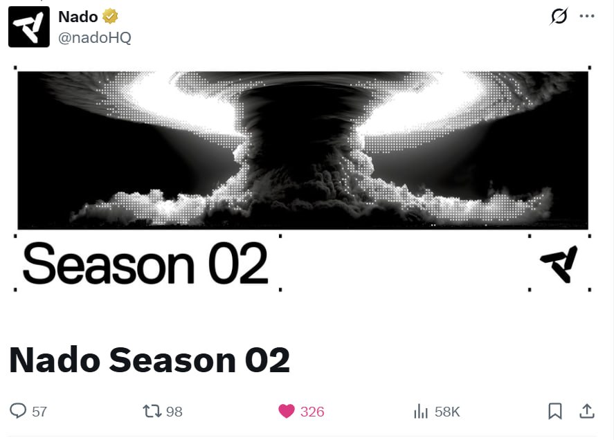 Nado Ra Mắt Season 2: Perp DEX Kraken Tăng Tốc Với Points Linh Hoạt Và Prize Pool $100k